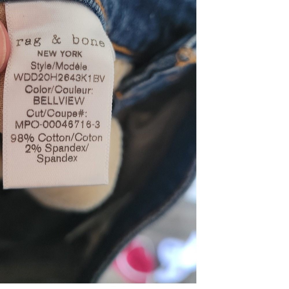 Rag & Bone Dre Low-Rise Slim Boyfriend Jeans Bellview Wash Blue Size 23 #9 - Picture 7 of 7